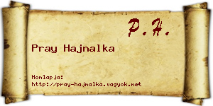 Pray Hajnalka névjegykártya